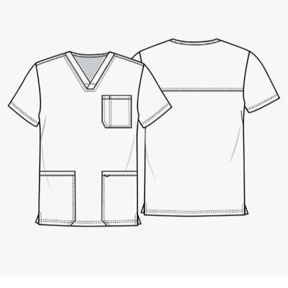 Disney Grumpy Seven Dwarfs Scrub Top Size M Red Plaid Print Health Care Unisex - Picture 7 of 16